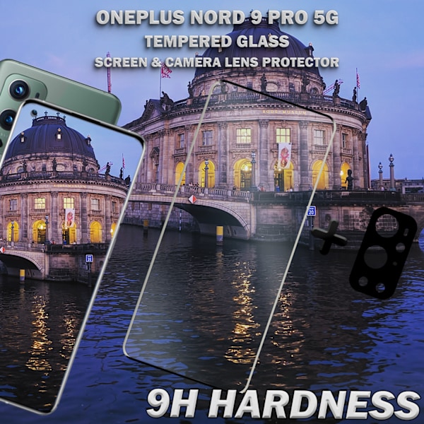 OnePlus Nord 9 Pro 5G & 1-Pack linsskydd - Härdat Glas 9H - Super kvalitet 3D