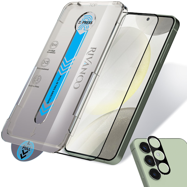 Samsung Galaxy S25 Skärmskydd 2-pack & Linsskydd 2-pack - Härdat Glas | [Automatisk Installation] - Bubbelfritt