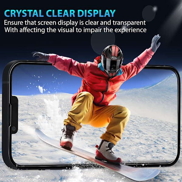 2-Pack Iphone 14 Skärmskydd & 2-Pack linsskydd - Härdat Glas 9H - Super kvalitet 3D
