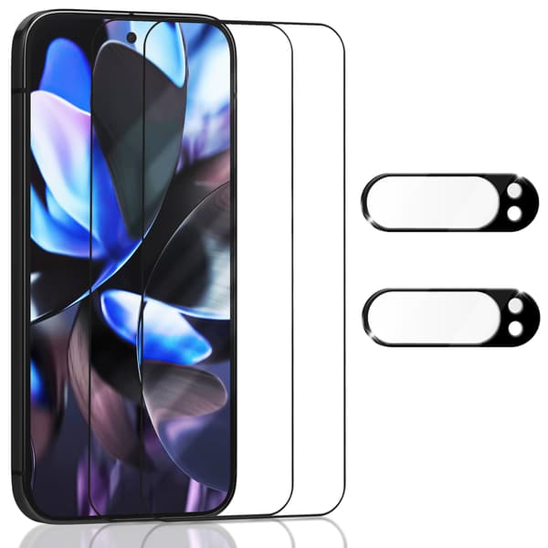 2-Pack Google Pixel 9 Pro Skærmbeskyttelse & 2-Pack linsebeskyttelse - Hærdet Glas 9H - Super kvalitet 3D