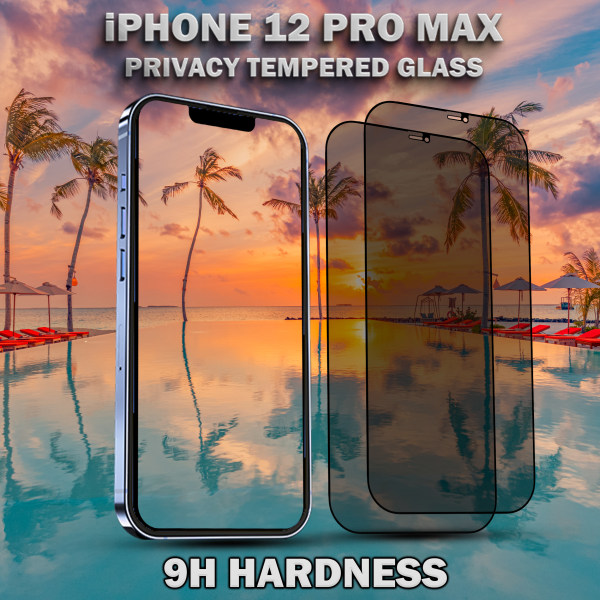 2-Pack Privacy Skärmskydd For iPhone 12 Pro Max - Härdat Glas 9H - Super Kvalitet 3D