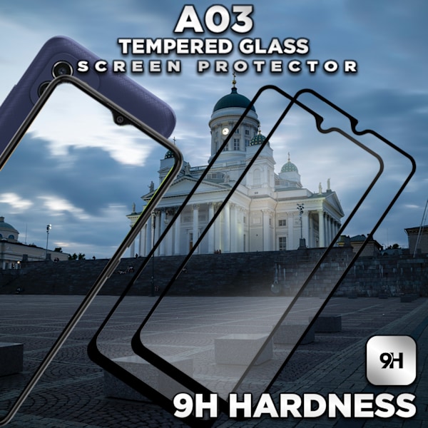2-Pack SAMSUNG GALAXY A03 Skærmbeskyttelse - Hærdet Glas 9H - Super kvalitet 3D