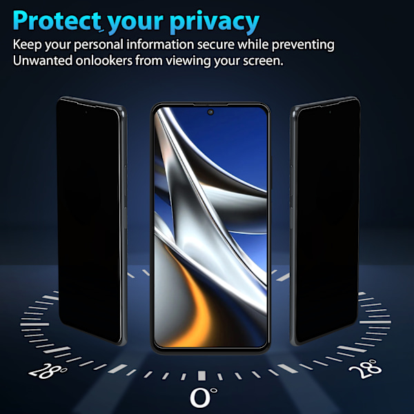 1-Pack Xiaomi Poco X4 Privacy Näytönsuoja - Karkaistu Lasi 9H - Super laatu 3D