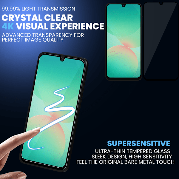 2-Pack Samsung A26 Skærmbeskyttelse & 2-Pack linsebeskyttelse - Hærdet Glas 9H - Super kvalitet 3D
