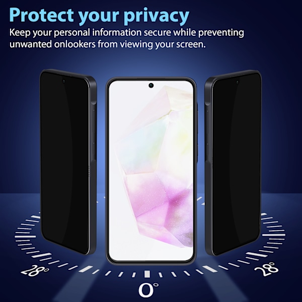 1-Pack Samsung A56 Privacy Skærmbeskyttelse - Hærdet Glas 9H - Super kvalitet 3D