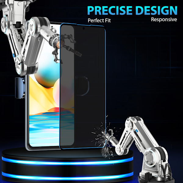2-Pack Xiaomi Redmi Note 10 Pro Privacy Skärmskydd - Härdat Glas 9H - Super kvalitet 3D