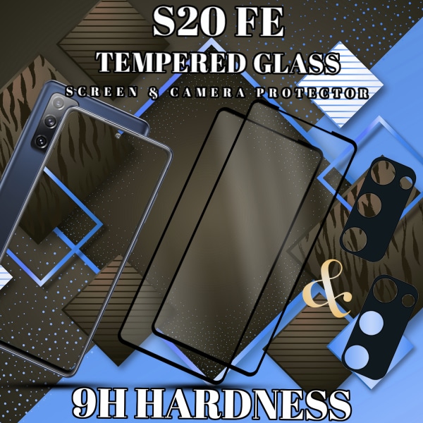 2-Pack Samsung S20 FE Skärmskydd & 2-Pack linsskydd - Härdat Glas 9H - Super kvalitet 3D