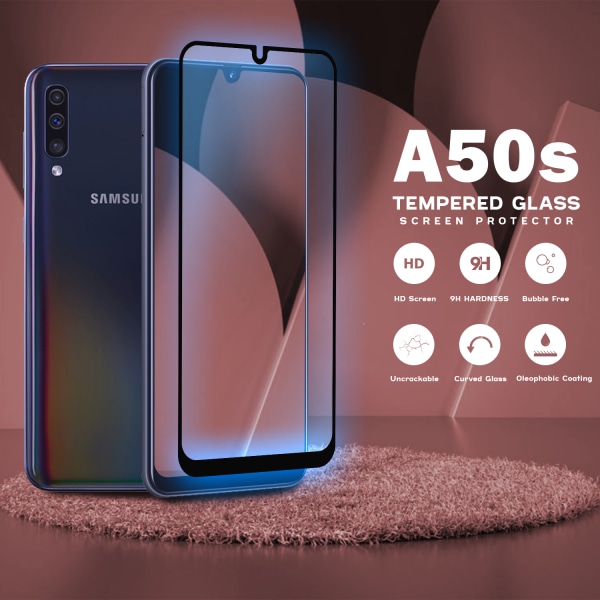2-Pack Samsung Galaxy A50s - Härdat Glas 9H - Super kvalitet 3D Skärmskydd