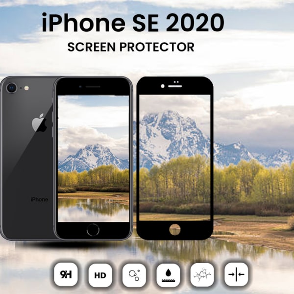 1-Pack IPHONE SE 2020 Näytönsuoja - Karkaistu Lasi 9H - Super laatu 3D