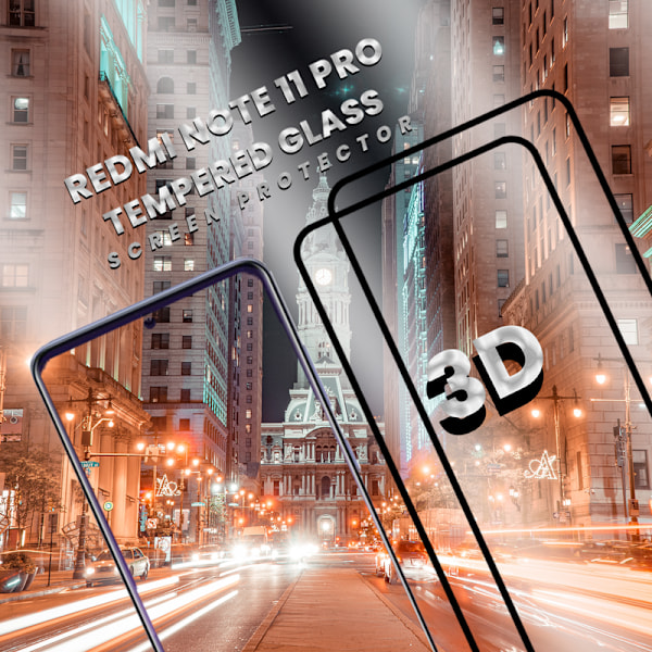 2 Pack Xiaomi Redmi Note 11 Pro-Härdat glas 9H-Super kvalitet 3D