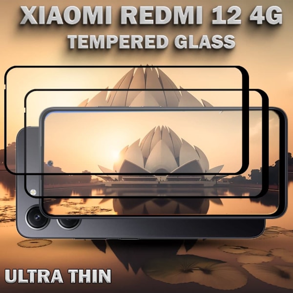 2-Pack XIAOMI REDMI 12 4G Skärmskydd - Härdat Glas 9H - Super kvalitet 3D