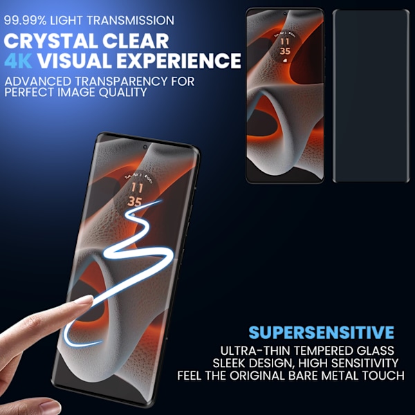 1-Pack Motorola Edge 50 Pro Skærmbeskyttelse & 1-Pack linsebeskyttelse - Hærdet Glas 9H - Super kvalitet 3D