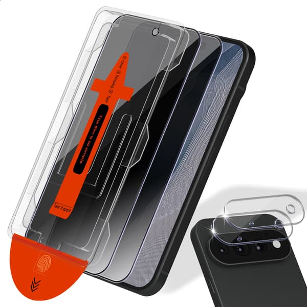 2-Pack Google Pixel 11 Pro Privacy Skärmskydd & 2-Pack linsskydd - Härdat Glas | [Automatisk Installation] - Bubbelfritt