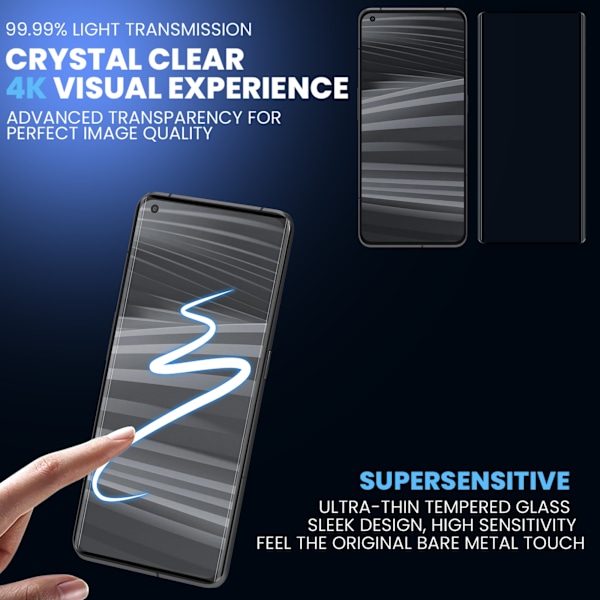 1-Pack Realme GT2 Pro Näytönsuoja - Karkaistu Lasi 9H - Super laatu 3D