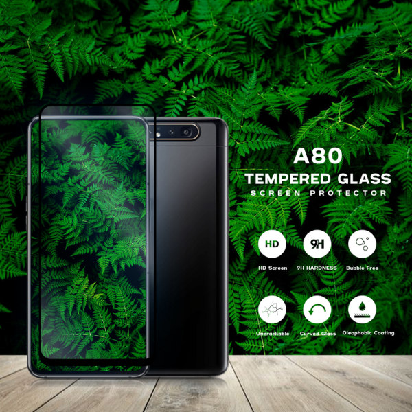 1-Pack SAMSUNG GALAXY A80 Näytönsuoja - Karkaistu Lasi 9H - Super laatu 3D