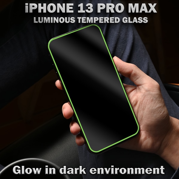 1-Pack Självlysande Skärmskydd For iPhone 13 Pro Max - Härdat Glas 9H - Super Kvalitet 3D