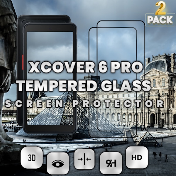 2-Pack SAMSUNG XCOVER 6 PRO Skærmbeskyttelse - Hærdet Glas 9H - Super kvalitet 3D