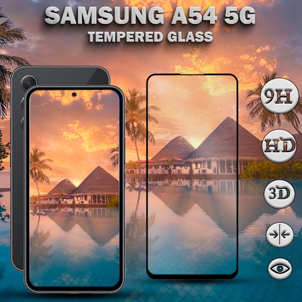 Samsung Galaxy A54 (5G) - Härdat Glas 9H - Super Kvalitet 3D Skärmskydd