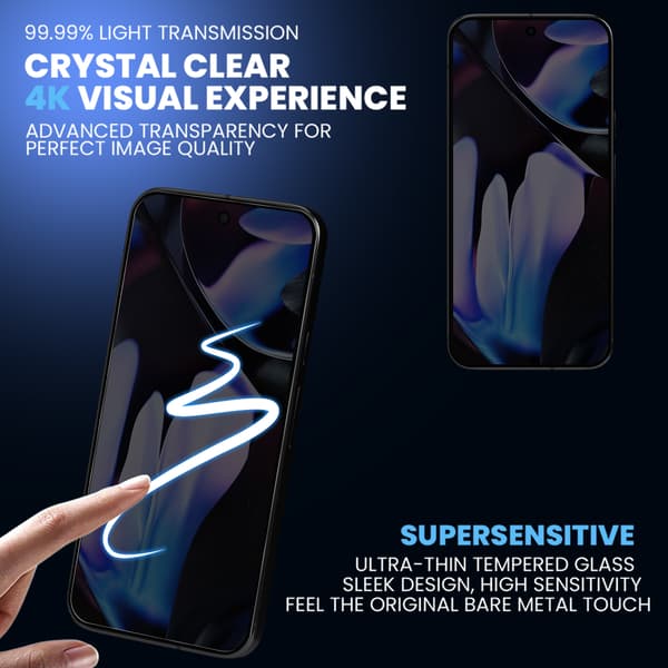 2-Pack Google Pixel 9 Pro Privacy Näytönsuoja - Karkaistu Lasi 9H - Super laatu 3D