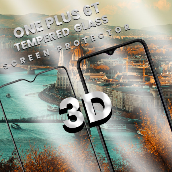 OnePlus 6T - Härdat Glas 9H - Super kvalitet 3D Skärmskydd