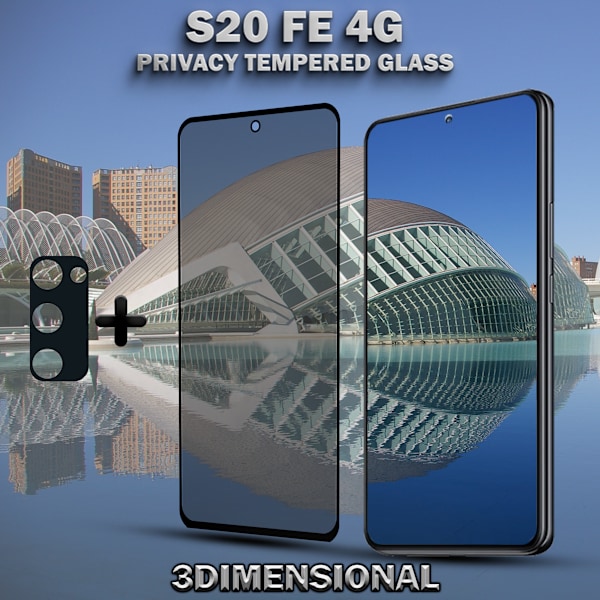 1-Pack Privacy SAMSUNG S20 FE 4G Skärmskydd & 1-Pack linsskydd - Härdat Glas 9H - Super kvalitet 3D