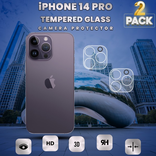 2-Pack iPhone 14 Pro Linsskydd - 9H Härdat Glas- Super kvalitet 3D