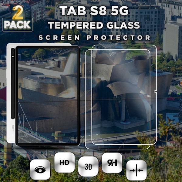 2-Pack Samsung Galaxy Tab S8 5G - Härdat Glas 9H - Super Kvalitet Skärmskydd
