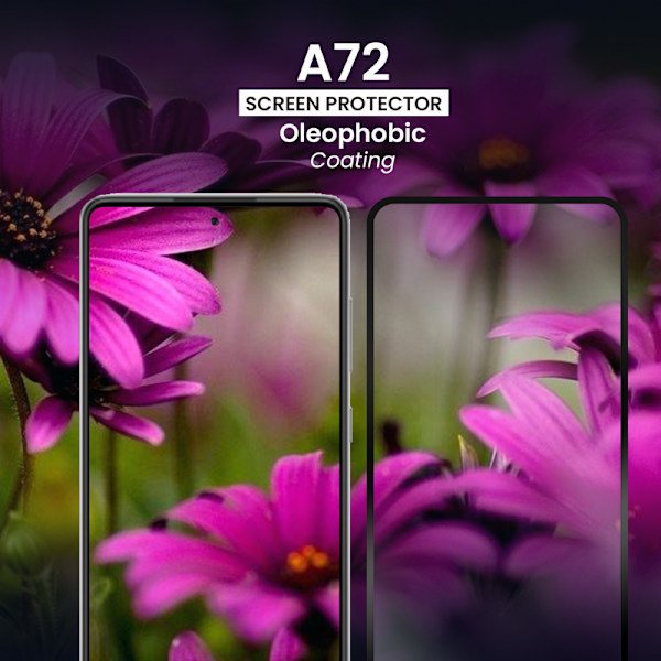 1-Pack SAMSUNG GALAXY A72 Skærmbeskyttelse - Hærdet Glas 9H - Super kvalitet 3D