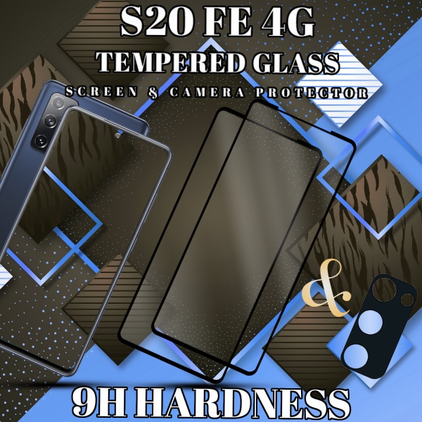 2-Pack Samsung S20 FE (4G) Skärmskydd & 1-Pack linsskydd - Härdat Glas 9H - Super kvalitet 3D