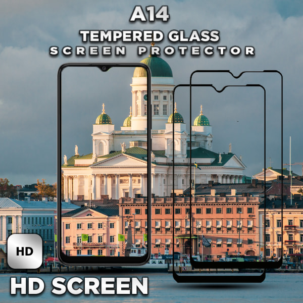 2-Pack Samsung Galaxy A14 - Härdat Glas 9H - Super Kvalitet 3D Skärmskydd