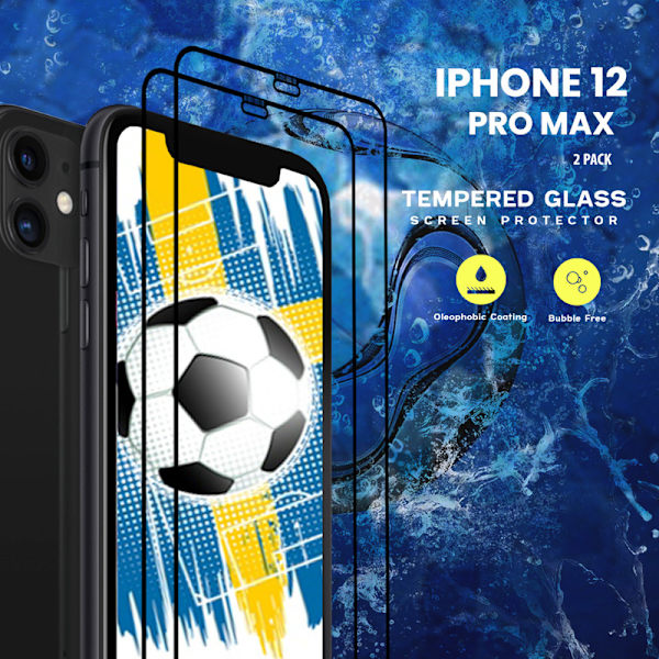 2-Pack IPHONE 12 PRO MAX Skærmbeskyttelse - Hærdet Glas 9H - Super kvalitet 3D