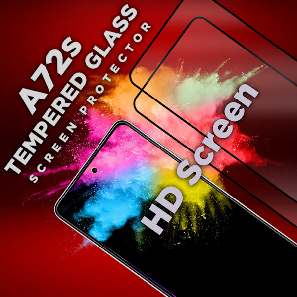 2 Pack Samsung Galaxy A72s -Härdat glas 9H-Super kvalitet 3D