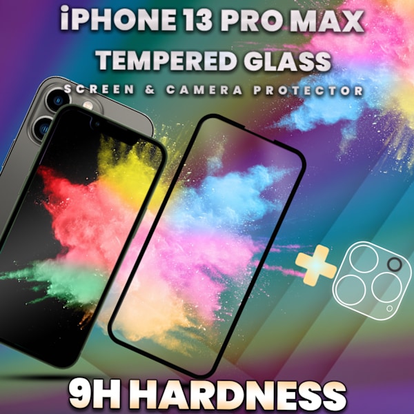 1-Pack iPhone 13 Pro Max - Skärmskydd & 1-Pack linsskydd-9H Glas