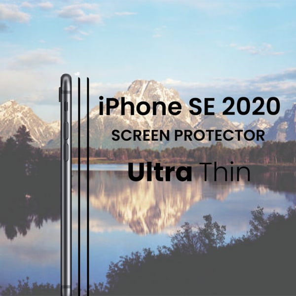 2-Pack iPhone SE 2020 Svart - Härdat Glas 9H - Super Kvalitet 3D