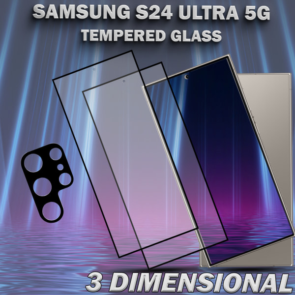 2-Pack SAMSUNG S24 ULTRA 5G Skärmskydd & 1-Pack linsskydd - Härdat Glas 9H - Super kvalitet 3D