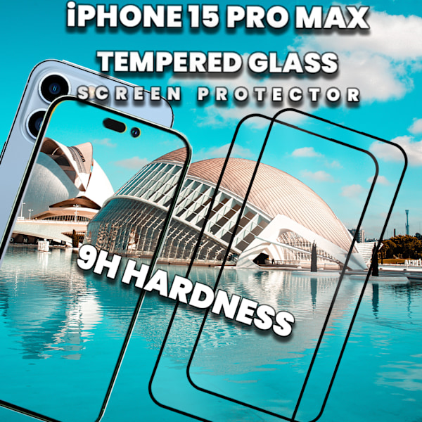2-Pack iPhone 15 Pro Max- 9H Härdat Glass - Super kvalitet 3D