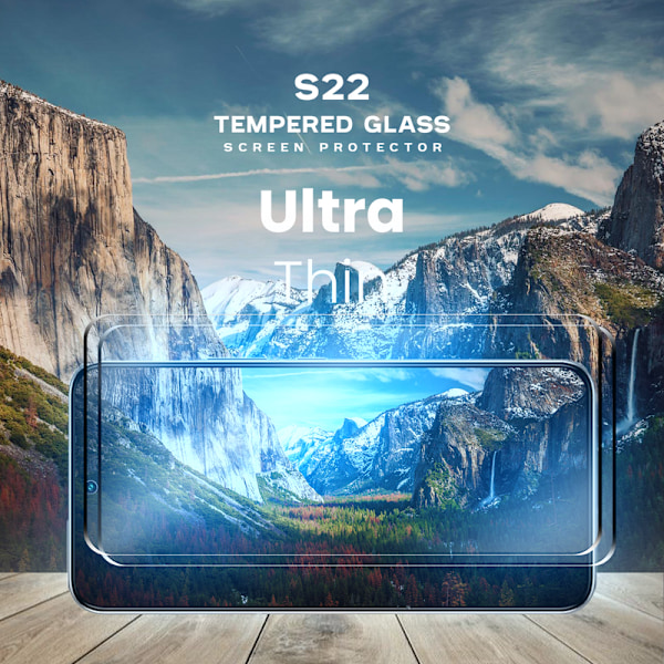 2-Pack SAMSUNG S22 Skærmbeskyttelse - Hærdet Glas 9H - Super kvalitet 3D