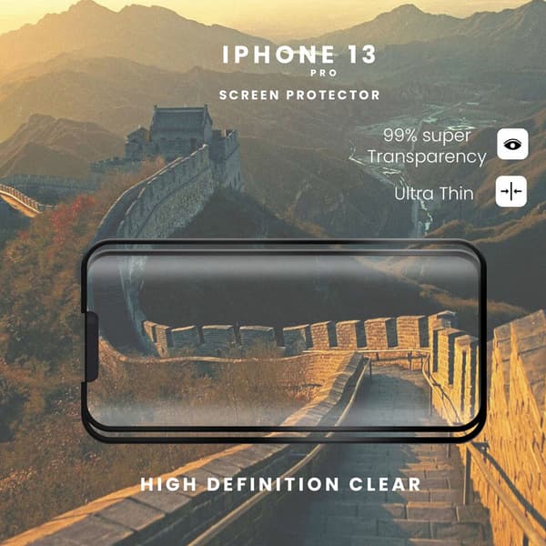 2-Pack IPHONE 13 PRO-2-PACK Skærmbeskyttelse - Hærdet Glas 9H - Super kvalitet 3D