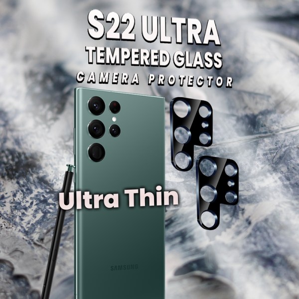 2 Pack Linsskydd Samsung S22 Ultra-Härdat Glas 9H-Super 3D