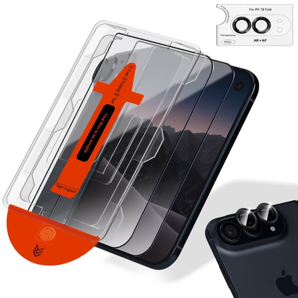 2-Pack iPhone Duo Skärmskydd & 1-Pack linsskydd - Härdat Glas | [Automatisk Installation] - Bubbelfritt