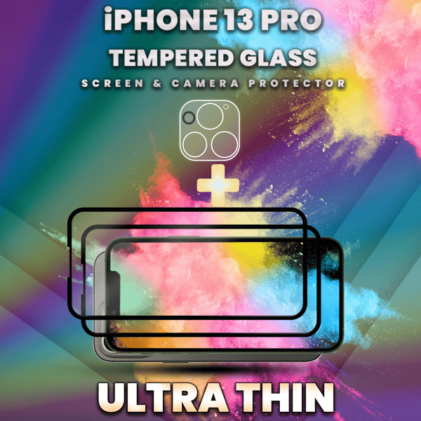 2-Pack iPhone 13 Pro - Skärmskydd & 1-Pack linsskydd - 9H Glas