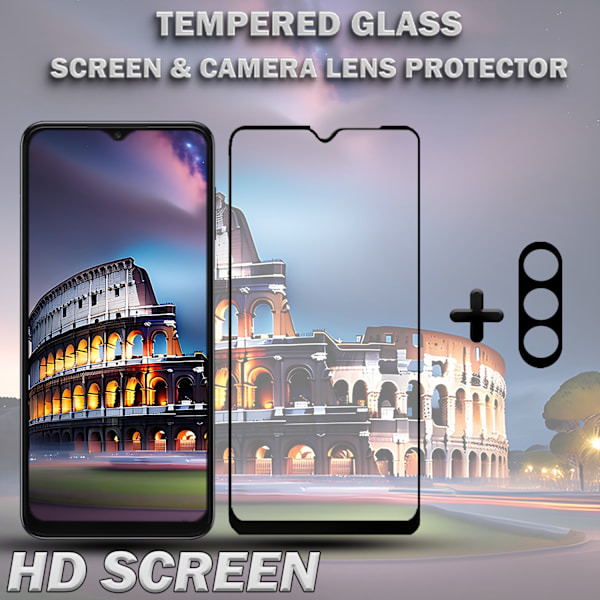 1-Pack SAMSUNG A15 Skärmskydd & 1-Pack linsskydd - Härdat Glas 9H - Super kvalitet 3D