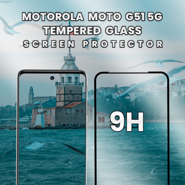 Motorola Moto G51 (5G) - Härdat Glas 9H - Super kvalitet 3D Skärmskydd