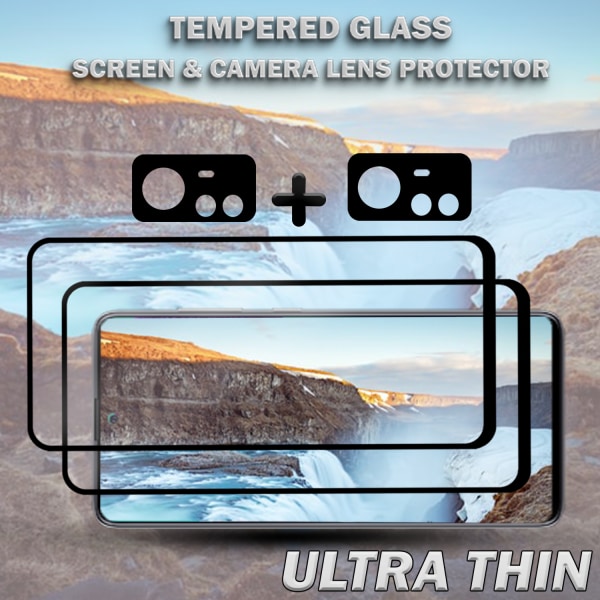 2-Pack XIAOMI 12T Skärmskydd & 2-Pack linsskydd - Härdat Glas 9H - Super kvalitet 3D