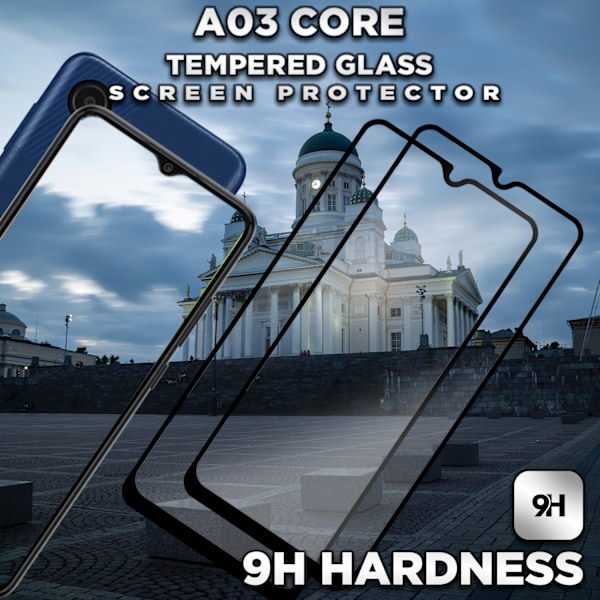 2-Pack SAMSUNG GALAXY A03 CORE Skærmbeskyttelse - Hærdet Glas 9H - Super kvalitet 3D