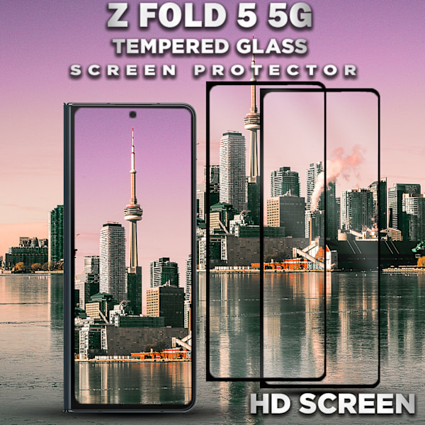 2-Pack Samsung Galaxy Z FOLD 5 (5G) - Härdat Glas 9H - Super Kvalitet 3D Skärmskydd