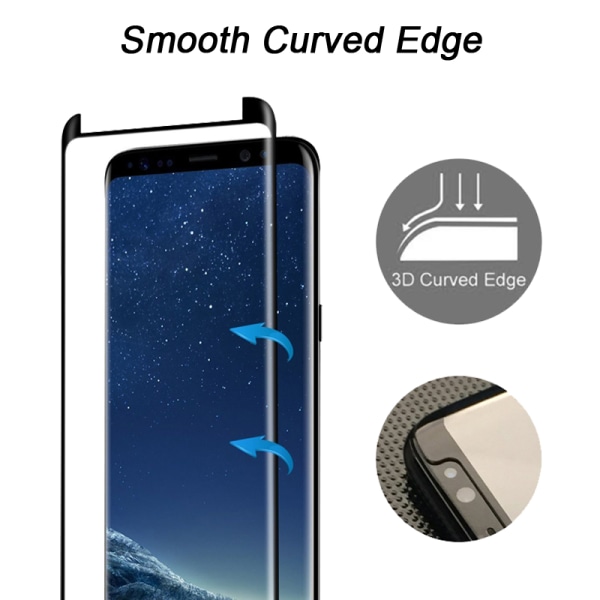 Samsung S8 härdat glass 3D heltäckande skärmskydd