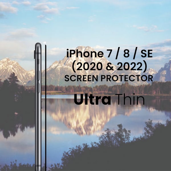 Iphone 7&8 SE (2020-2022) Svart- Härdat Glas 9H- Super Kvalitet