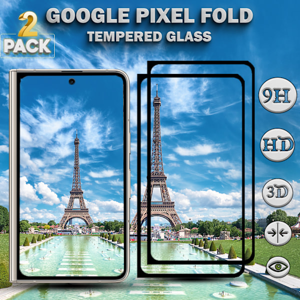 2-Pack Google Pixel Fold - Härdat Glas 9H - Super kvalitet 3D Skärmskydd