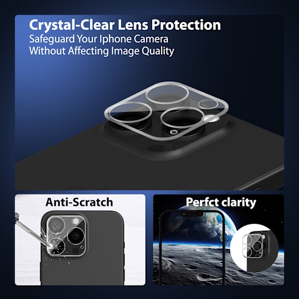 1-Pack ‏‏Iphone 13 Pro Skärmskydd & 1-Pack linsskydd - Härdat Glas 9H - Super kvalitet 3D